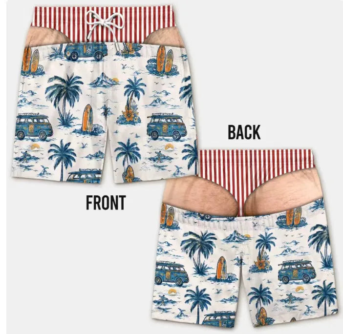 The Bum Deal Shorts — Cheeky Illusion Swim Trunks