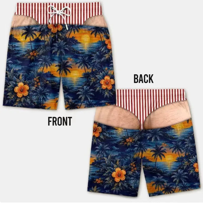 The Bum Deal Shorts — Cheeky Illusion Swim Trunks